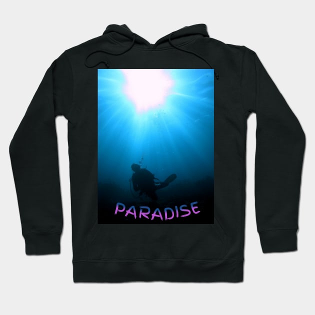 Scuba diver Paradise Hoodie by Coreoceanart